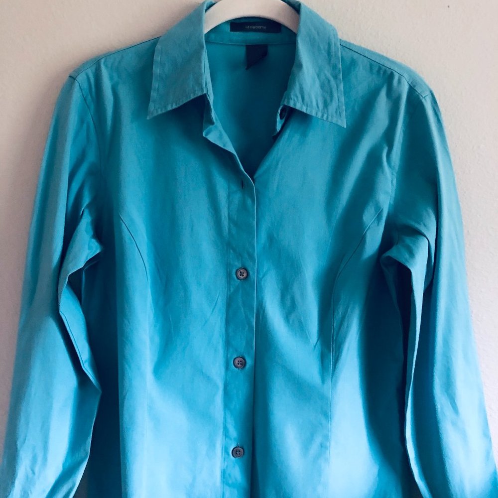 Liz Claiborne Beautiful Blue Button-Down, Size 4
